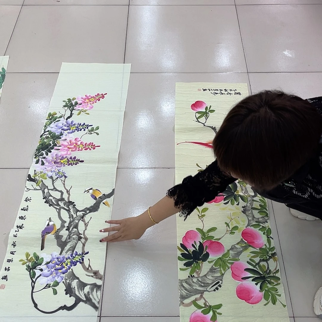 国画纯手绘山水花鸟