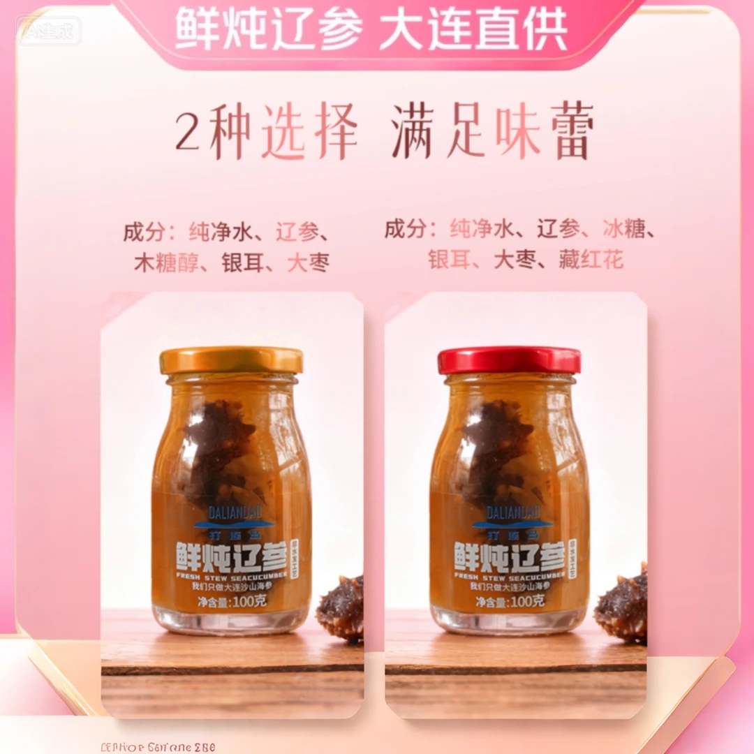【鲜炖辽参】2瓶试吃装限购1单真辽参真健康大连即食海参