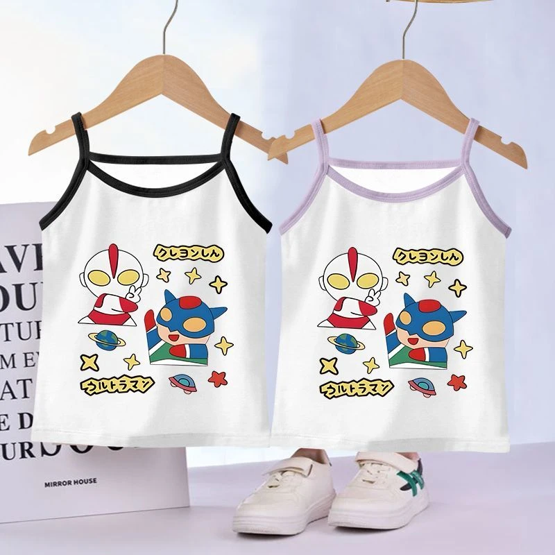 男童女童背心夏装宝宝无袖卡通新款宽松纯棉小童上衣夏季儿童可爱