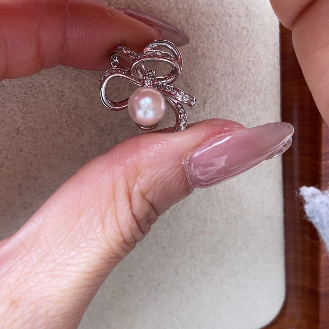 海水珍珠银S925镶嵌吊坠(不含链)