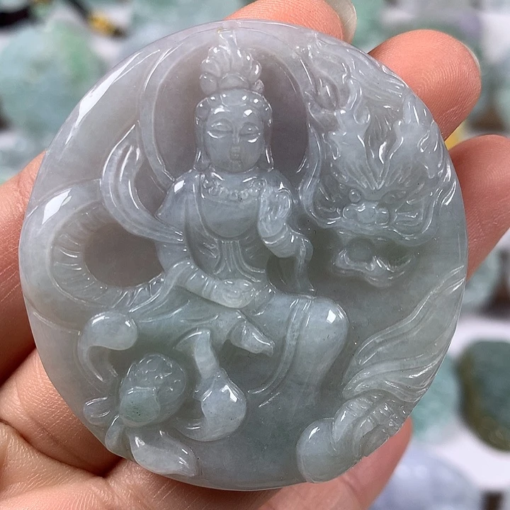颈饰未镶嵌翡翠玉龙观音福利
