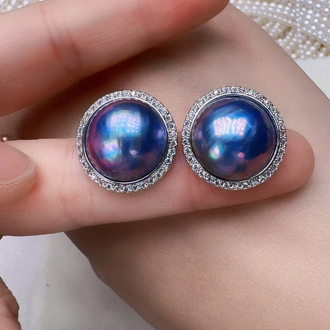 耳饰未镶嵌拼合珍珠（马贝珠）