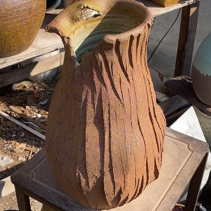 紫砂花盆口15高度34无孔