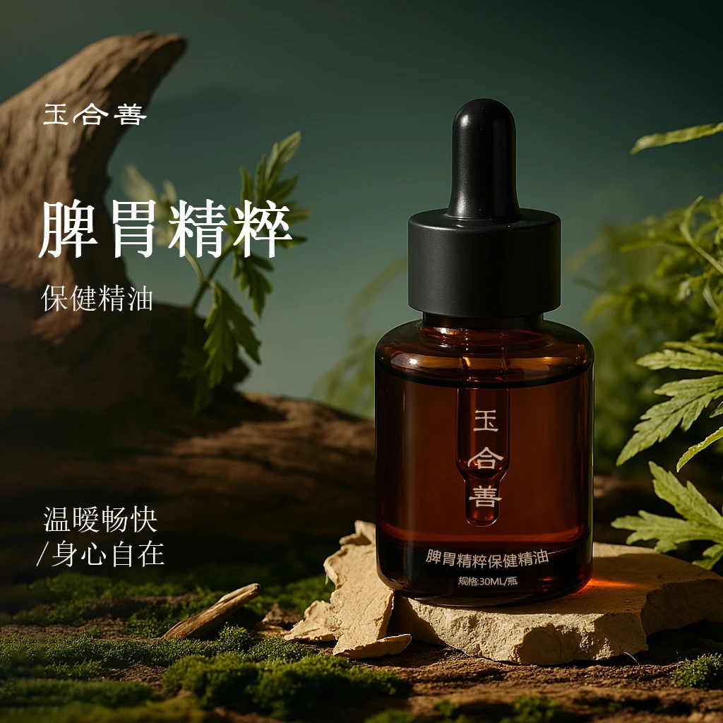玉合善人参白术调理按摩油 草本萃取身体护理揉腹推拿抚触油
