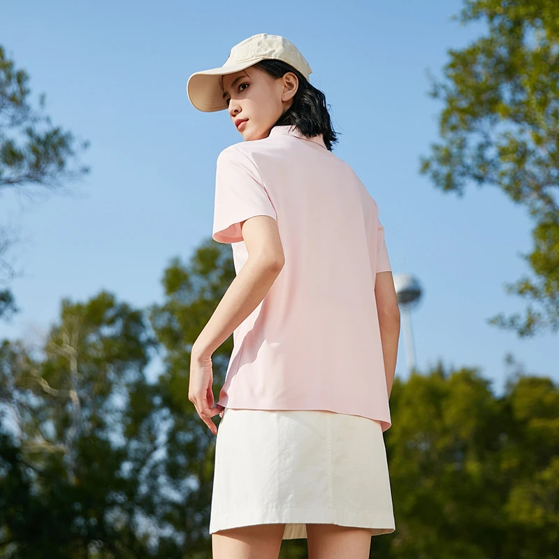 女款冰丝无痕POLO衫夏季纯色半袖上衣休闲弹力翻领短袖T恤女1188