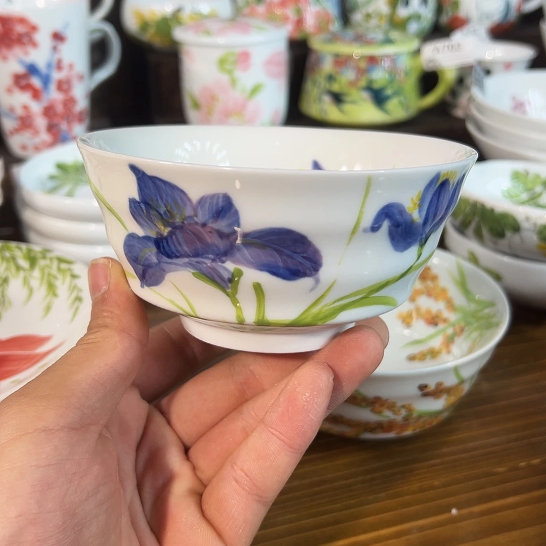 陶瓷景德镇高温釉下陶瓷5寸饭碗