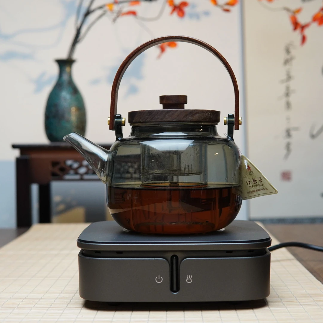 德茗堂猫眼二代(高冷灰)+圣裔堂烟灰蒸煮四代壶套装煮水大容量