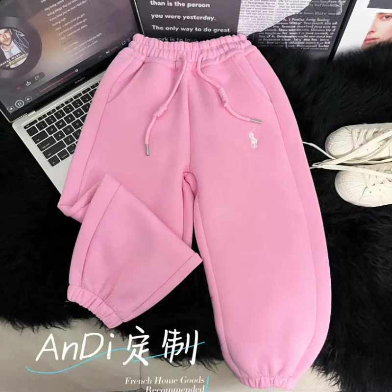 〖ANDI〗安迪订制秋季新款中大童可爱纯色休闲束脚裤5101