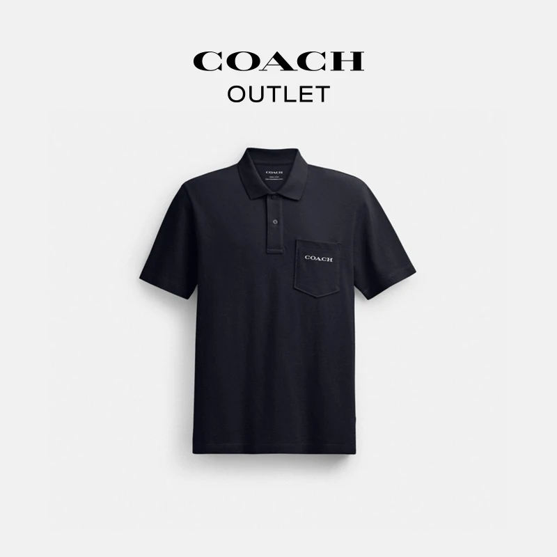 COACH/蔻驰奥莱  欧若风男士棉质口袋POLO衫