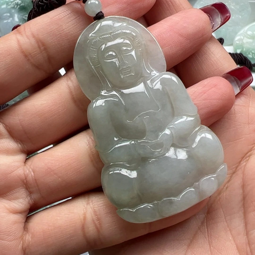 翡翠颈饰未镶嵌 观音