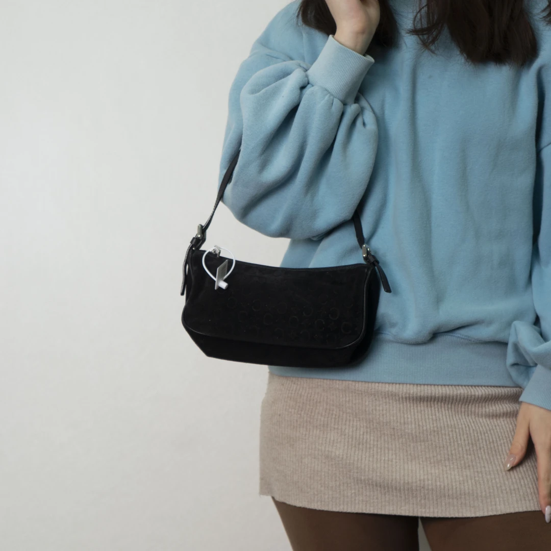 95新 Celine/思琳 暗纹绒面腋下麻将/23