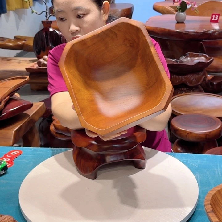 香樟实木方形果盘