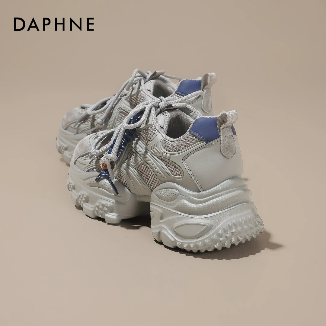 达芙妮2025秋季新款厚底老爹鞋女款小众百搭增高显脚小休闲运动鞋