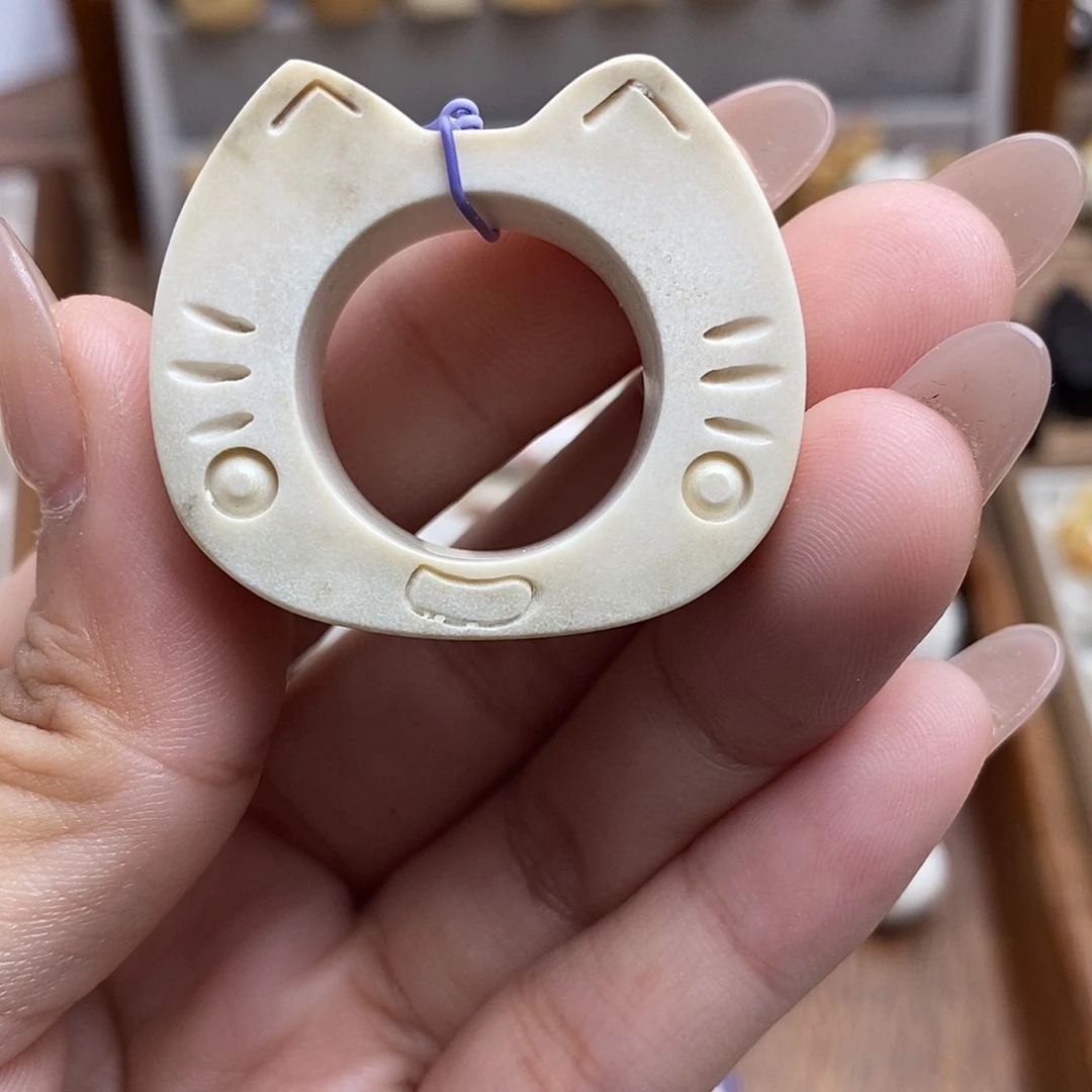 鹿骨把件c33小猫指虎