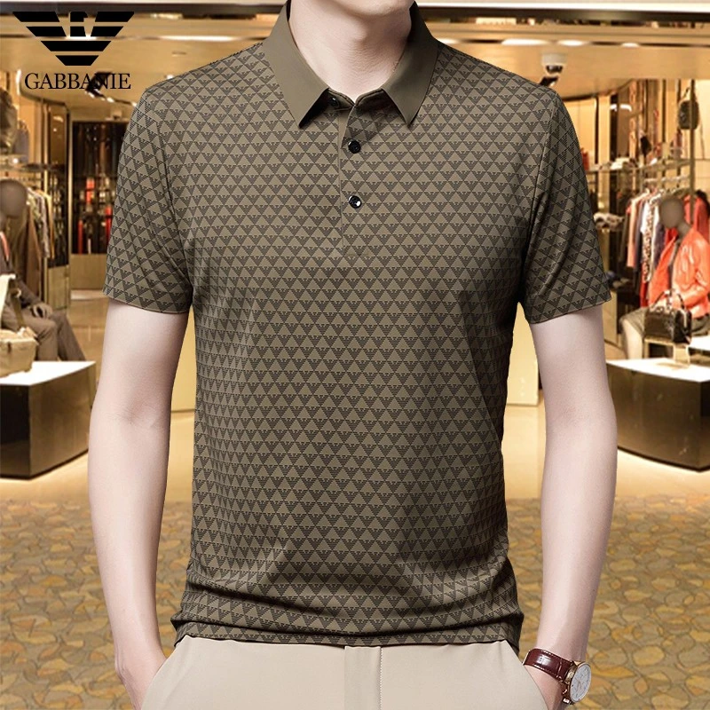 专柜正品夏新款薄款短袖T恤男士冰丝无痕休闲翻领凉感衫商务polo