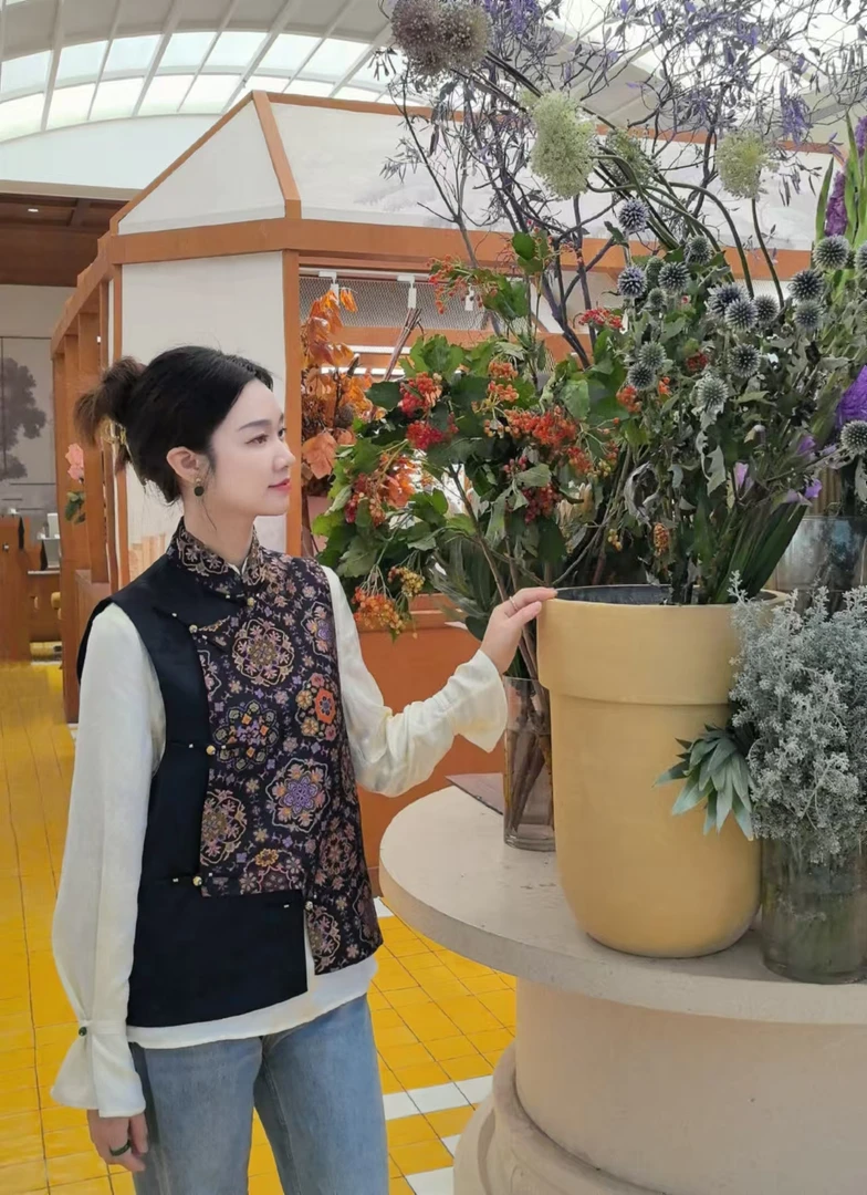 【小美满】墨墨家高定桑蚕丝墨青宝相花宋锦国风新中式女装上衣