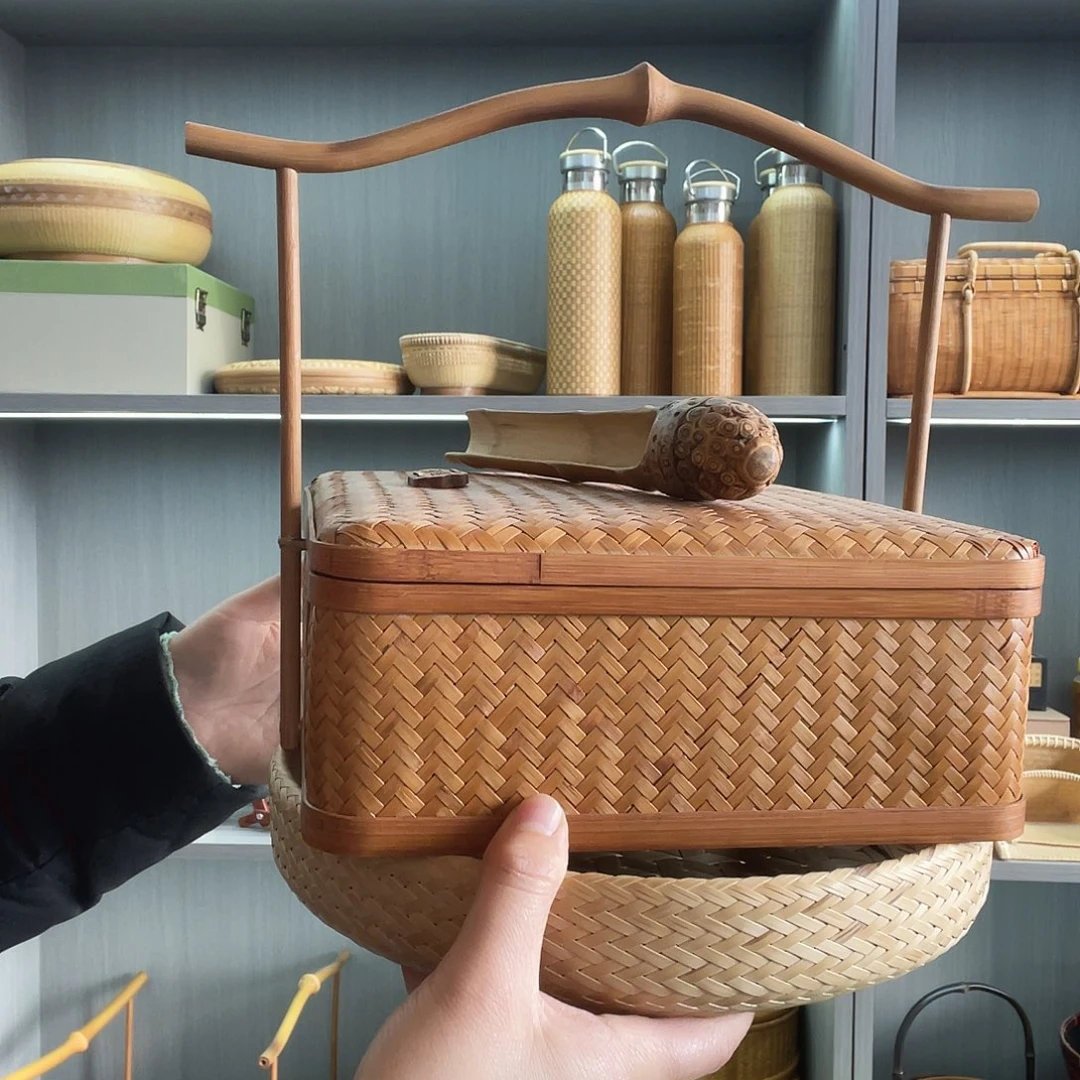 伍***叁竹编精编茶具收纳