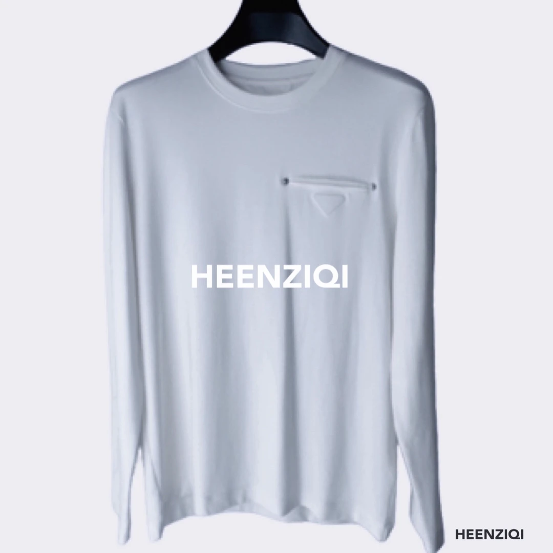 HEENZIQI「四季刚需」百搭款液氨棉体感舒适白色T桖经典T桖长袖