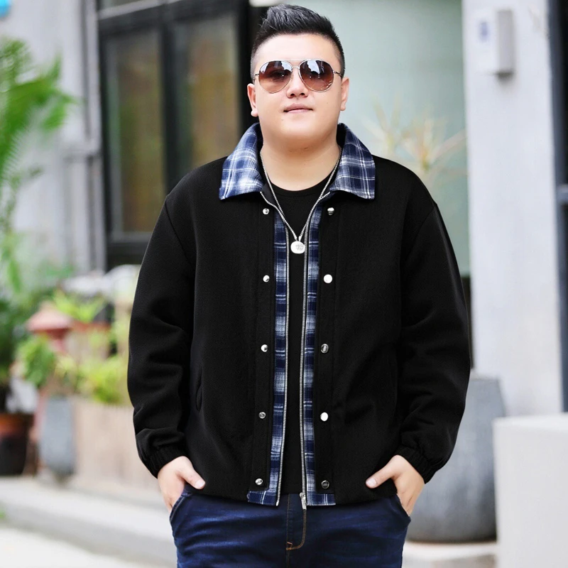 大胖子男士加肥加大码夹克外套肥佬假两件春装外衣胖人卫衣超大号