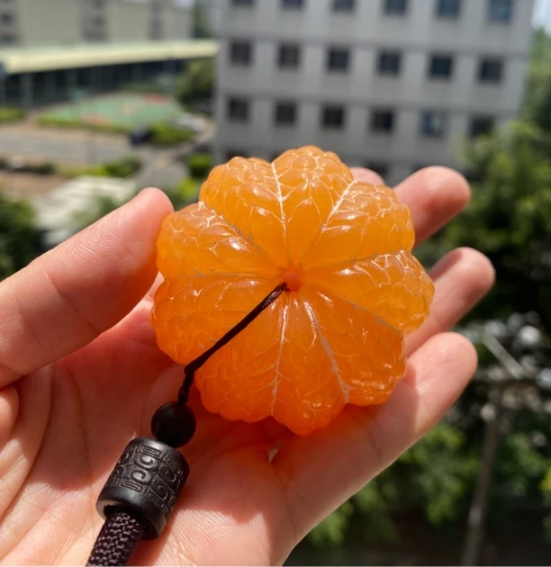 寿山石手把件橘子