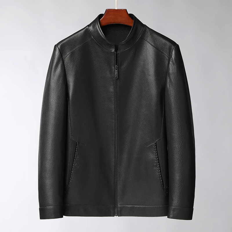 断码福利立领真皮皮衣男山羊皮品质简约外套百搭羊皮夹克