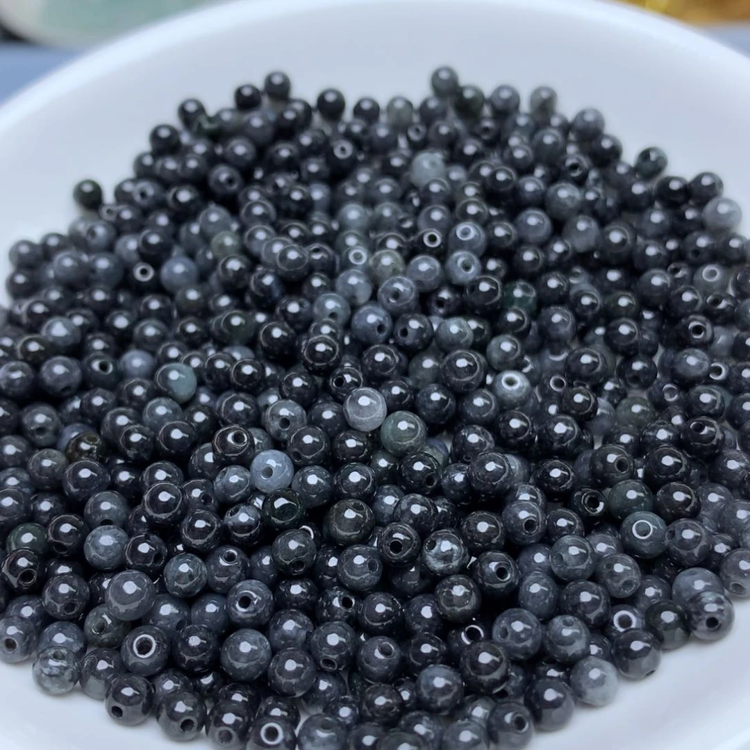 【闪购商品】翡翠手链未镶嵌卡3.8冰黑乌鸡100个