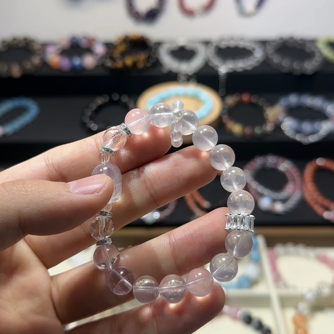 水晶手链未镶嵌粉水晶手链