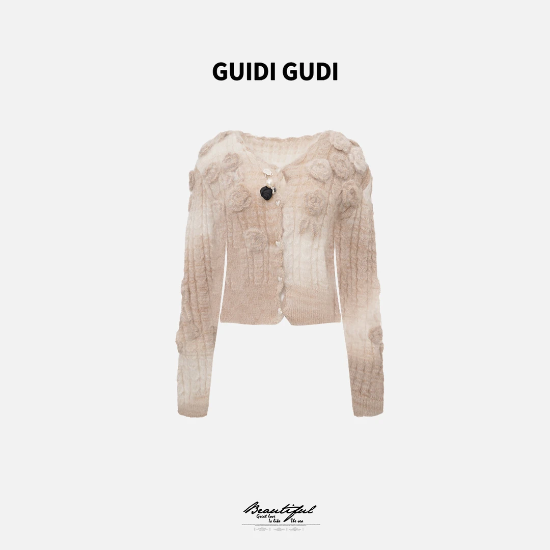 GUIDI GUDI【埋藏心底】重工时尚长袖外套/黄加蓝