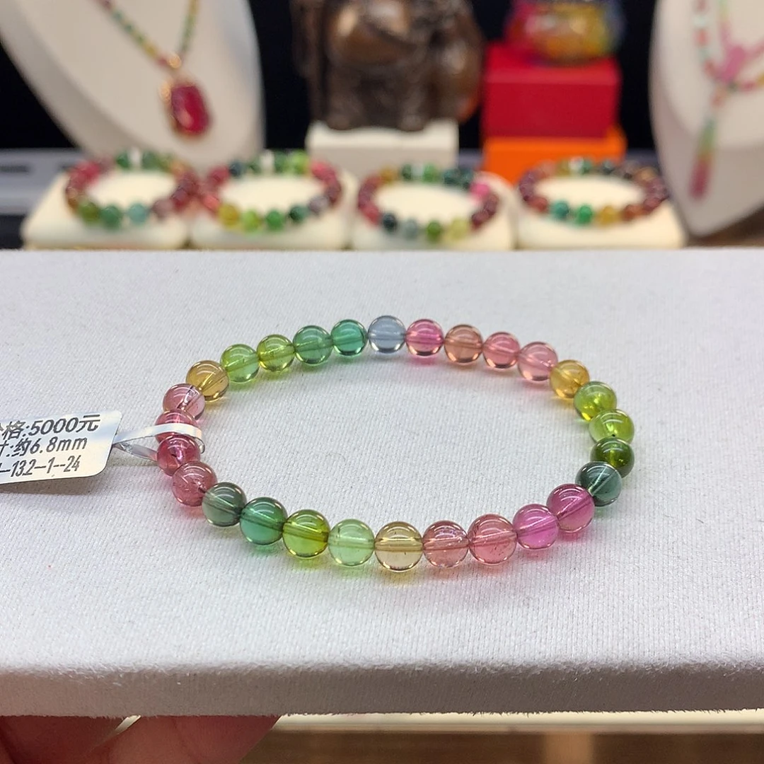未镶嵌手串碧玺彩虹净度/6.8。