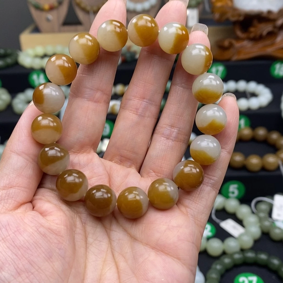 和田玉（糖玉）手链未镶嵌12m m