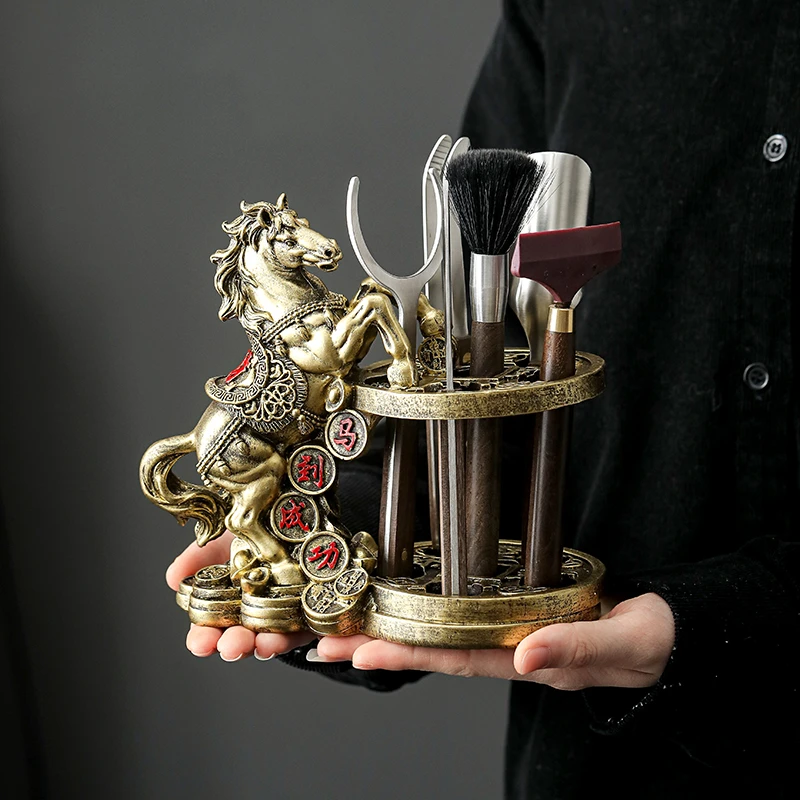 马到成功茶道六君子套装茶具茶道用品茶夹茶刀茶托养壶笔泡茶配件