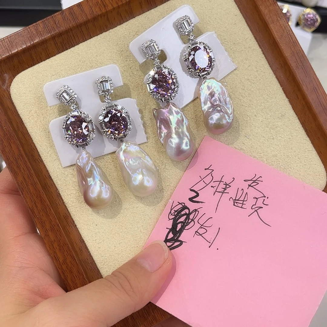 合金淡水珍珠耳饰多样性发货2发1