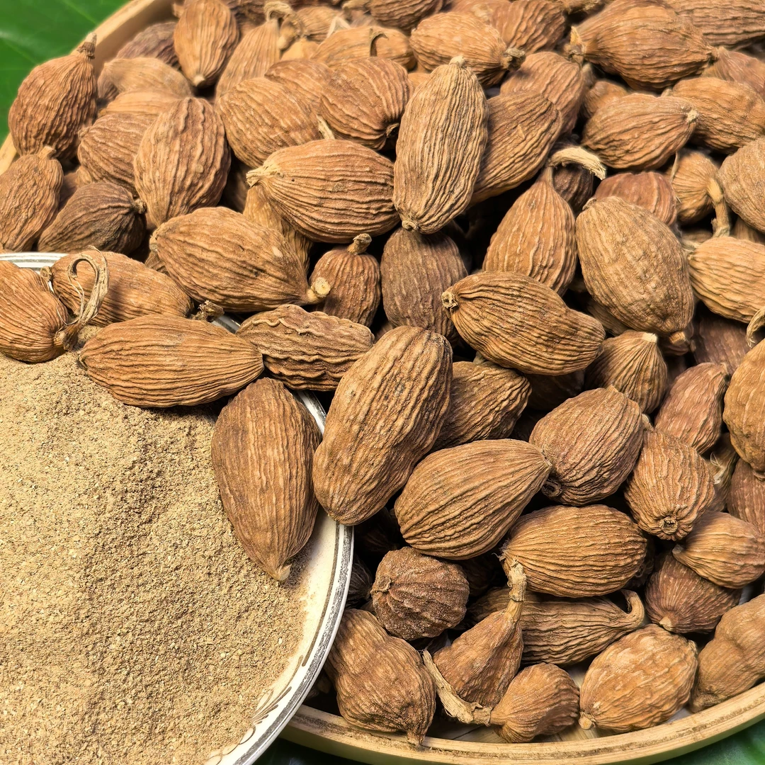 云南德宏自然晒干草果 手工草果面 香料调料