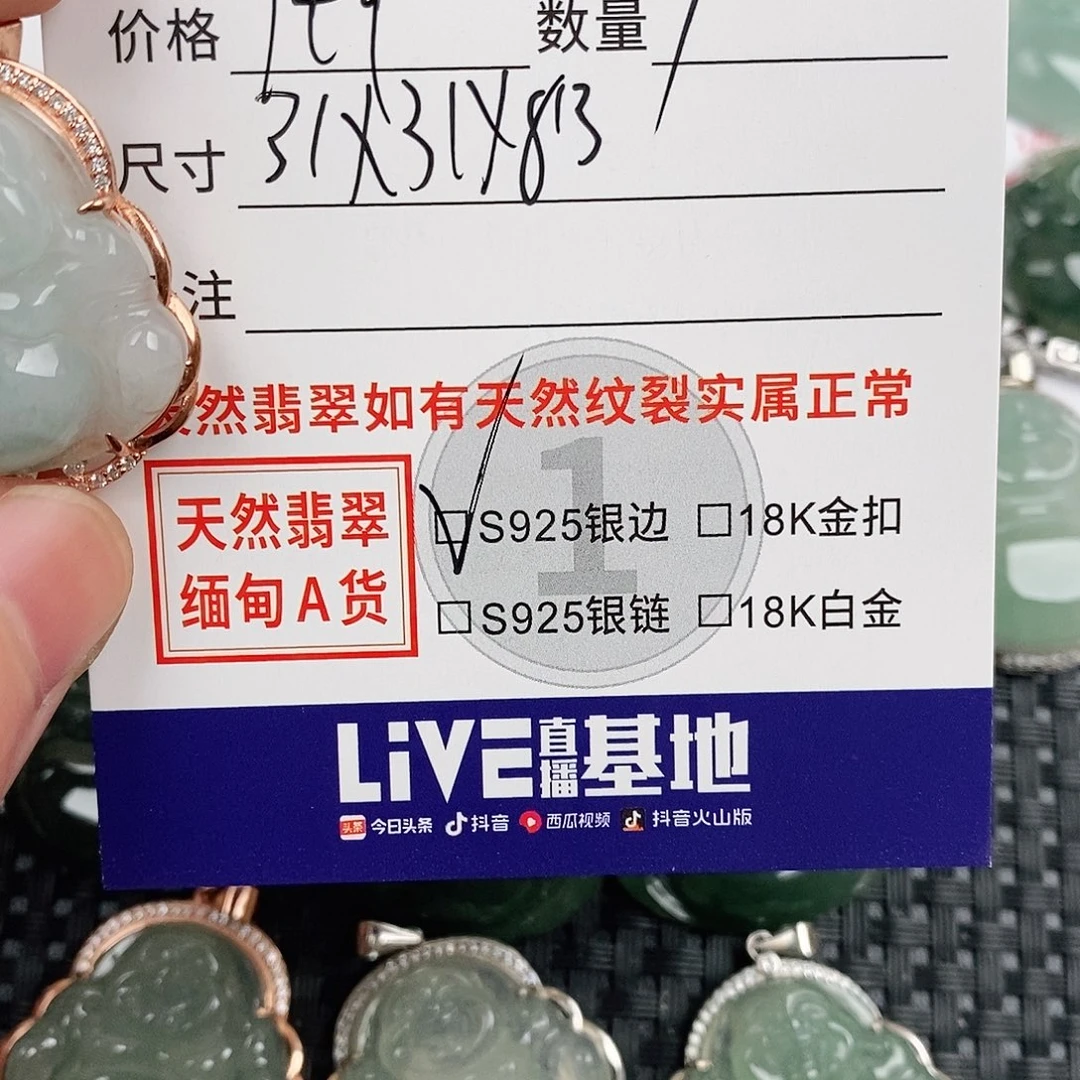 翡翠银S925镶嵌颈饰