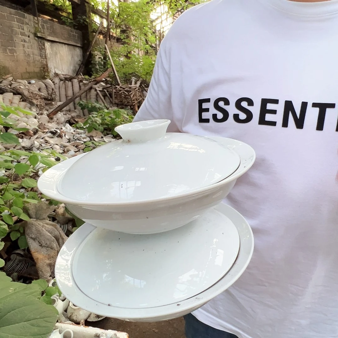 瓷片景德镇陶瓷玉泥胎合和器2只