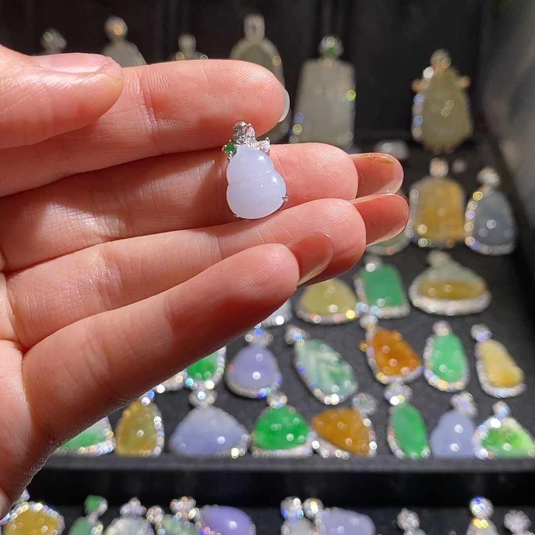 颈饰银S925镶嵌翡翠天然翡翠