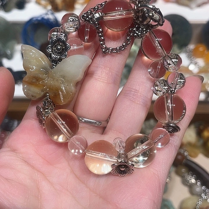 蛇纹石玉合金颈饰