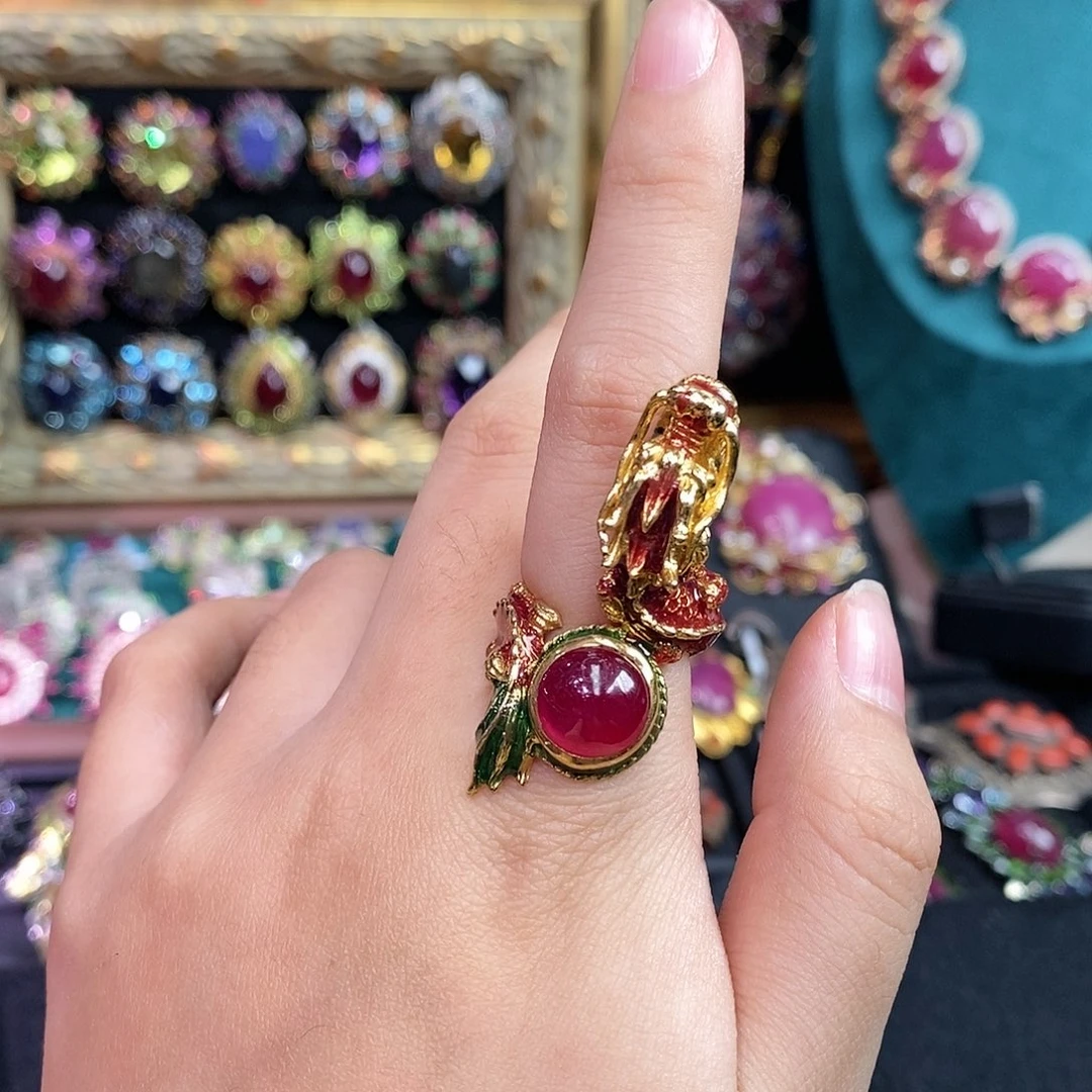 红宝石银S925镶嵌戒指