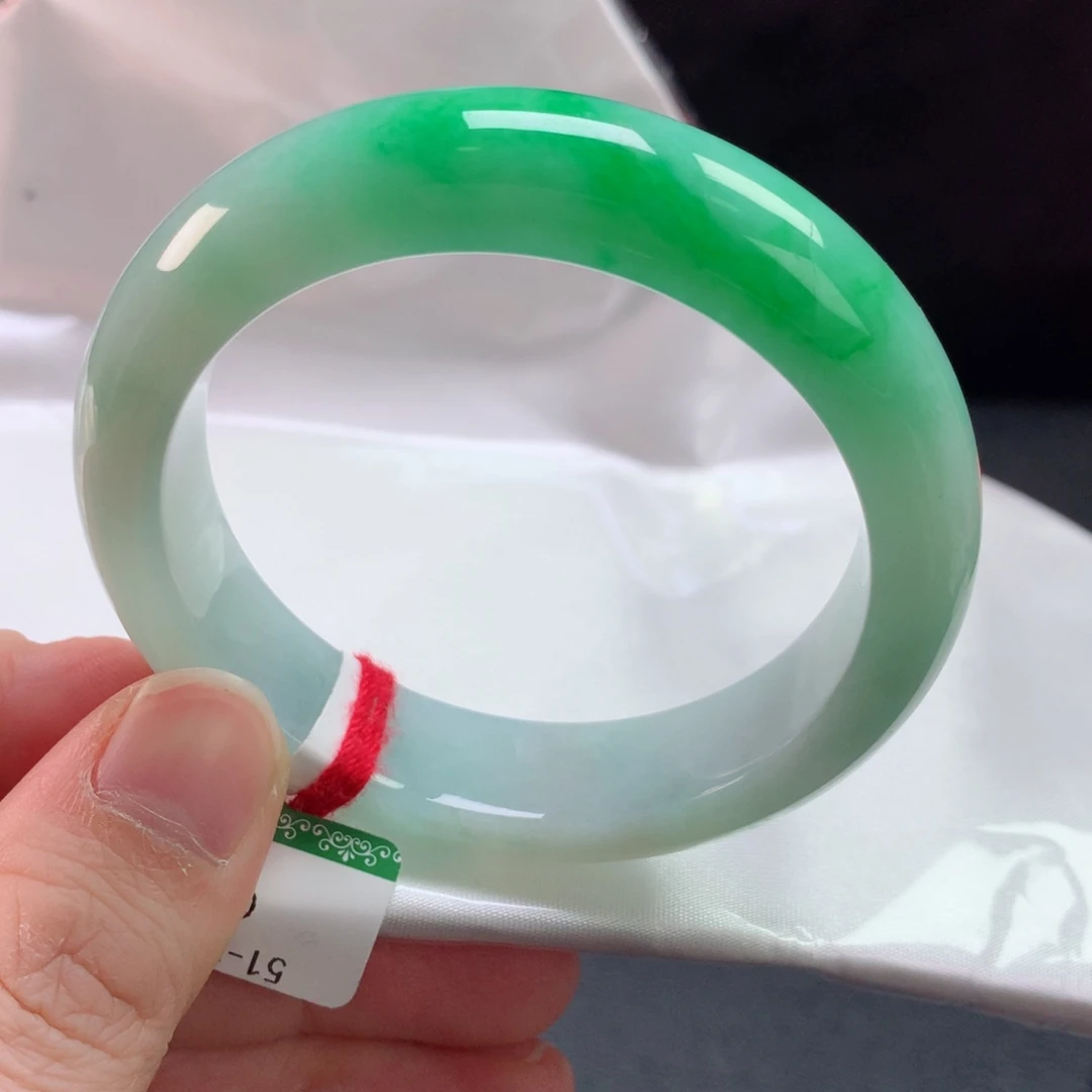 未镶嵌手镯翡翠缅甸天然翡翠手镯51.6