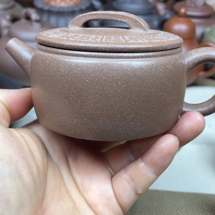 紫砂茶壶紫砂壶雪花段汉瓦200cc微微瑕