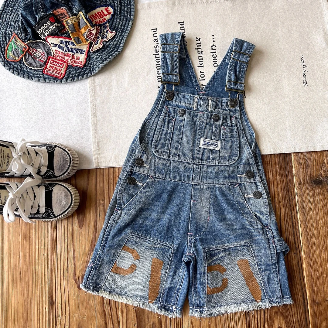 【定制清仓】日系中古童装DD儿童重工JUE版裤子短裤四季牛仔背带裤