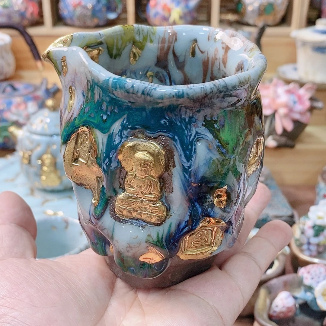 粗陶志野柴烧茶器