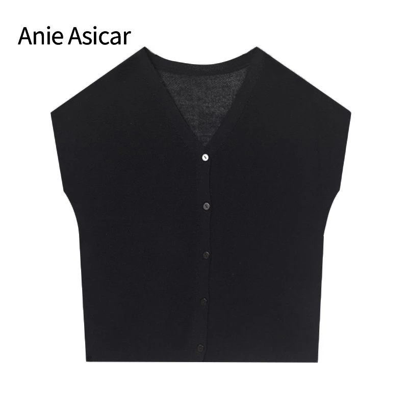 2025夏季-Q2517夏款舒适百搭宽松无袖纯色针织衫