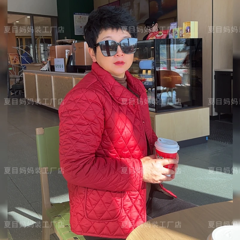 秋冬季妈妈装夹棉轻便小外套短款棉衣简约纯色小棉服外套韩版白搭