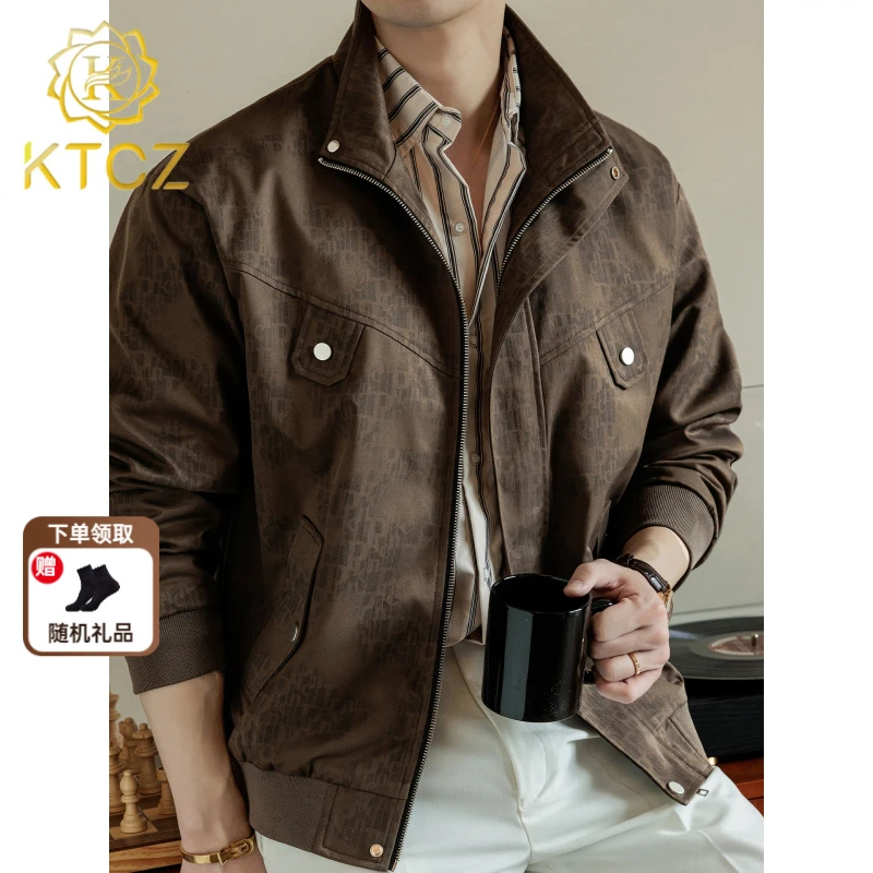 KTCZ休闲男士外套2025新款春秋款宽松高级感痞帅男装夹克潮