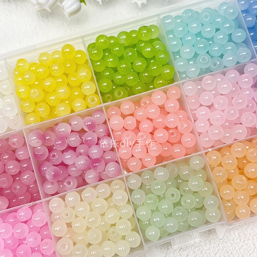 【带盒子分装礼盒】手工串珠6mm琉璃珠diy手串手链项链儿童串珠
