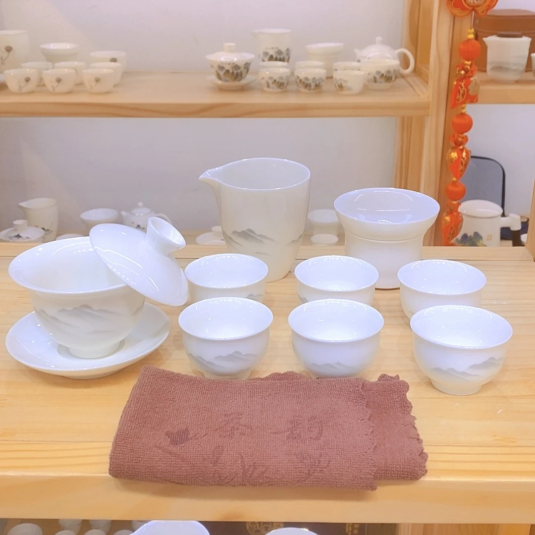 羊脂玉瓷茶具套装