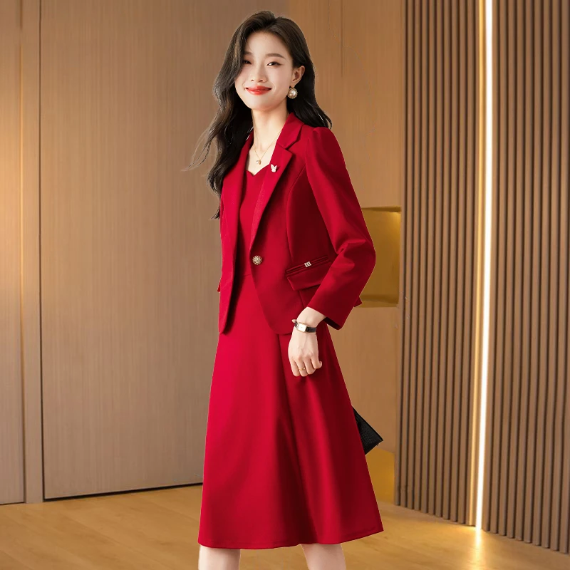 喜婆婆婚宴装套装连衣裙女2025新款轻奢高级感妈妈礼服爆款两件套