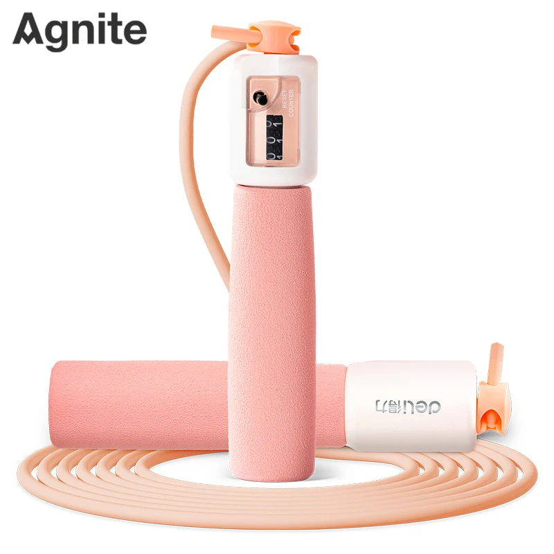 Deli/得力18701泡棉手柄机械计数PVC跳绳(粉)(根)