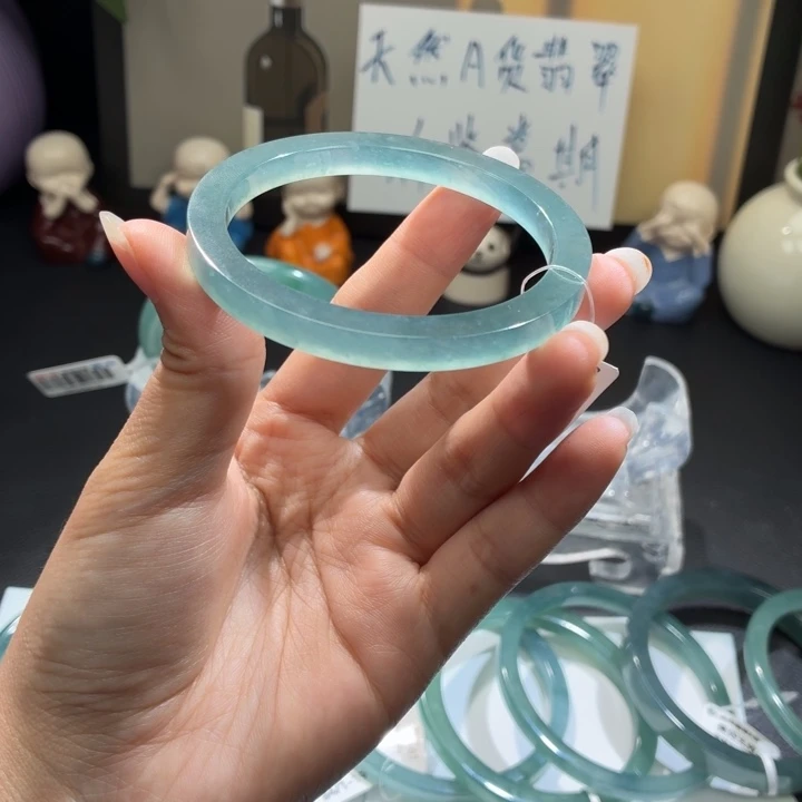 未镶嵌手镯翡翠冰透蓝钢